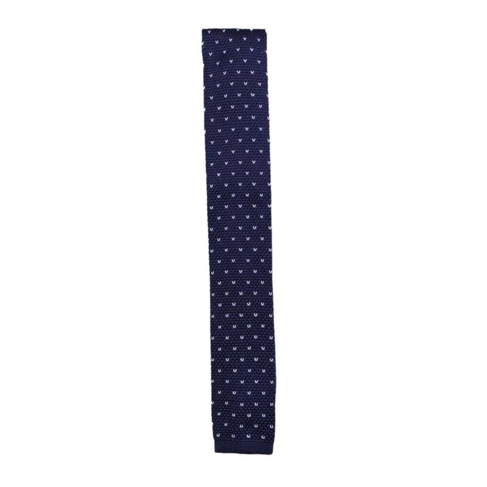 Twisted Tailor Mens Spotted Knitted Tie / Navy